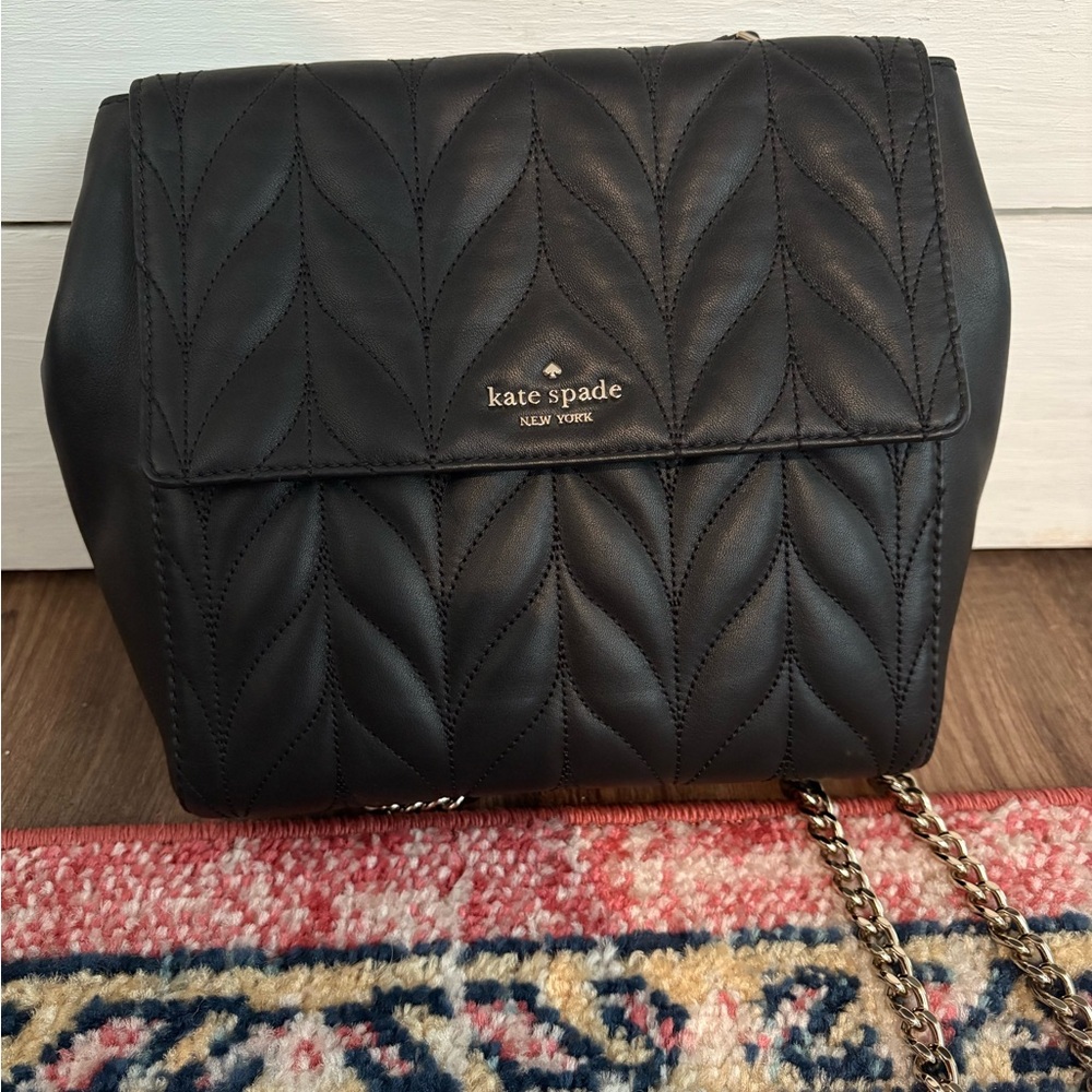 Kate Spade Black Quilted Backpack